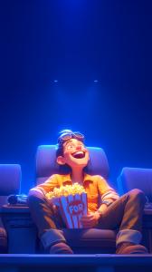 Movie Night Excitement PowerPoint clipart graphic preview.