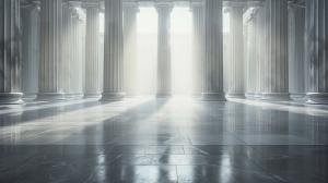 Majestic Columned Hall PowerPoint clipart graphic preview.
