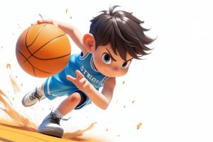 Energetic Basketball Player PowerPoint clipart graphic preview.