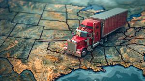 Trucking Across America PowerPoint clipart graphic preview.