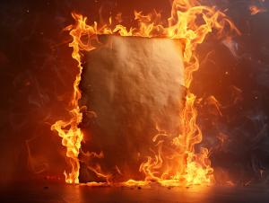 Fiery Paper Background PowerPoint clipart graphic preview.
