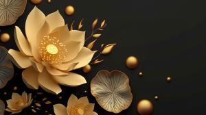 Elegant Lotus Design PowerPoint clipart graphic preview.