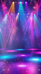 Colorful Stage Lights PowerPoint clipart graphic preview.