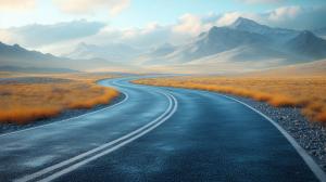 Scenic Winding Road PowerPoint clipart graphic preview.