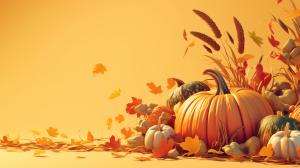 Autumn Pumpkin Display PowerPoint clipart graphic preview.