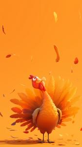 Festive Cartoon Turkey PowerPoint clipart graphic preview.