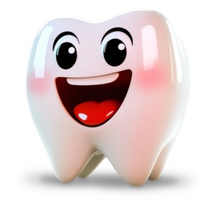 Happy Tooth PowerPoint clipart graphic preview.