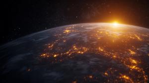 Earth from Space View PowerPoint clipart graphic preview.