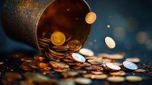 Coins and Wealth Theme PowerPoint clipart graphic preview.