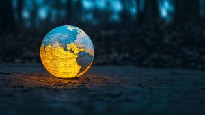 Illuminated Globe Background PowerPoint clipart graphic preview.