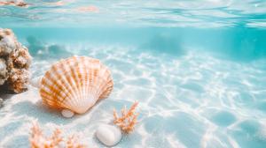 Underwater Serenity Scene PowerPoint clipart graphic preview.