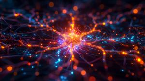 Neural Network Visualization PowerPoint clipart graphic preview.