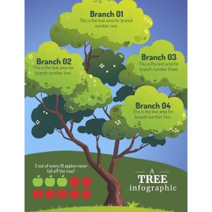 Tree Infographic Template Customizable PowerPoint clipart graphic preview.