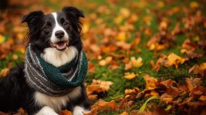 Autumn Dog Delight PowerPoint clipart graphic preview.
