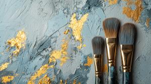 Artistic Brushes Background PowerPoint clipart graphic preview.