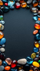 Vibrant Gemstone Border PowerPoint clipart graphic preview.