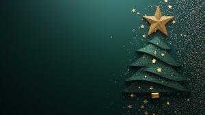 Festive Christmas Tree Design PowerPoint clipart graphic preview.