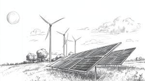 Renewable Energy Landscape PowerPoint clipart graphic preview.