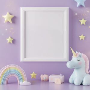 Whimsical Unicorn Background PowerPoint clipart graphic preview.