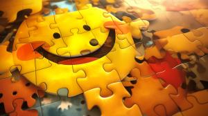 Cheerful Puzzle Background PowerPoint clipart graphic preview.