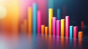 Vibrant Bar Graph Background PowerPoint clipart graphic preview.
