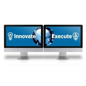Duel Computer Monitors Customizable PowerPoint clipart graphic preview.
