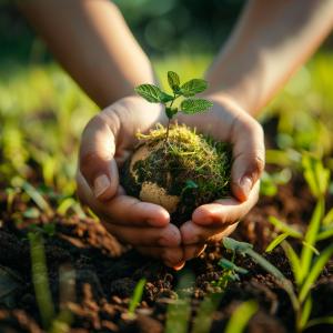 Nurturing New Growth PowerPoint clipart graphic preview.