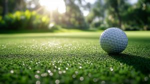 Golf Ball on Green PowerPoint clipart graphic preview.