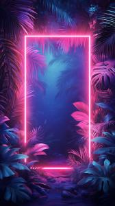 Neon Jungle Portal PowerPoint clipart graphic preview.