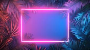 Tropical Neon Background PowerPoint clipart graphic preview.