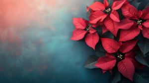 Festive Poinsettia Background PowerPoint clipart graphic preview.