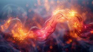 Abstract Flowing Energy PowerPoint clipart graphic preview.
