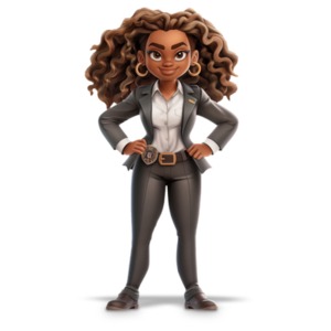 Confident Woman Detective PowerPoint clipart graphic preview.