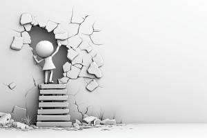 Breaking Through Barriers PowerPoint clipart graphic preview.