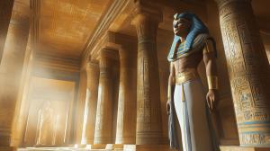 Ancient Egyptian Temple Scene PowerPoint clipart graphic preview.
