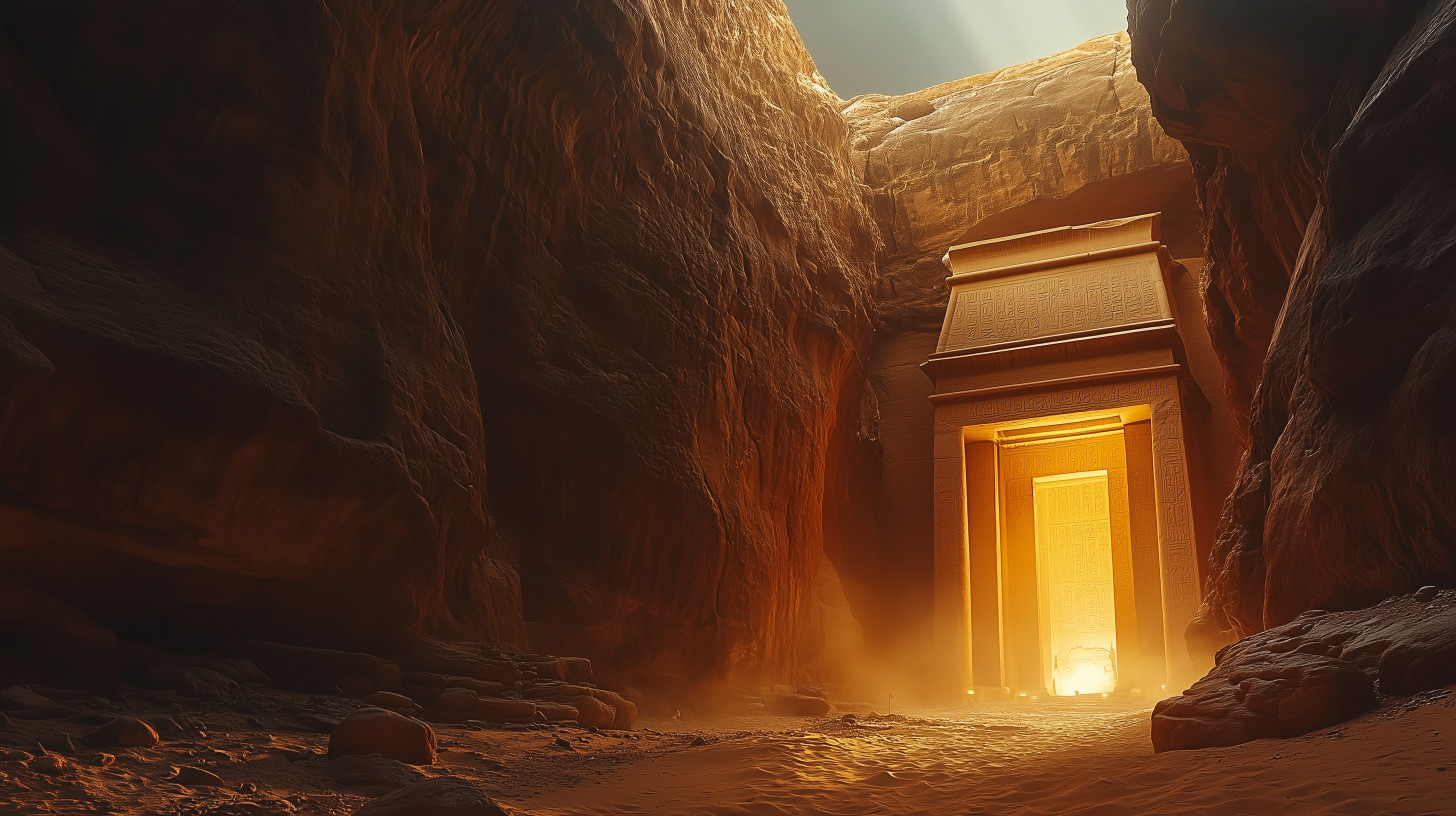 High-resolution clipart illustration of Ancient Canyon Entrance

, designed for corporate facility safety compliance, residential property access control, and physical security asset management.