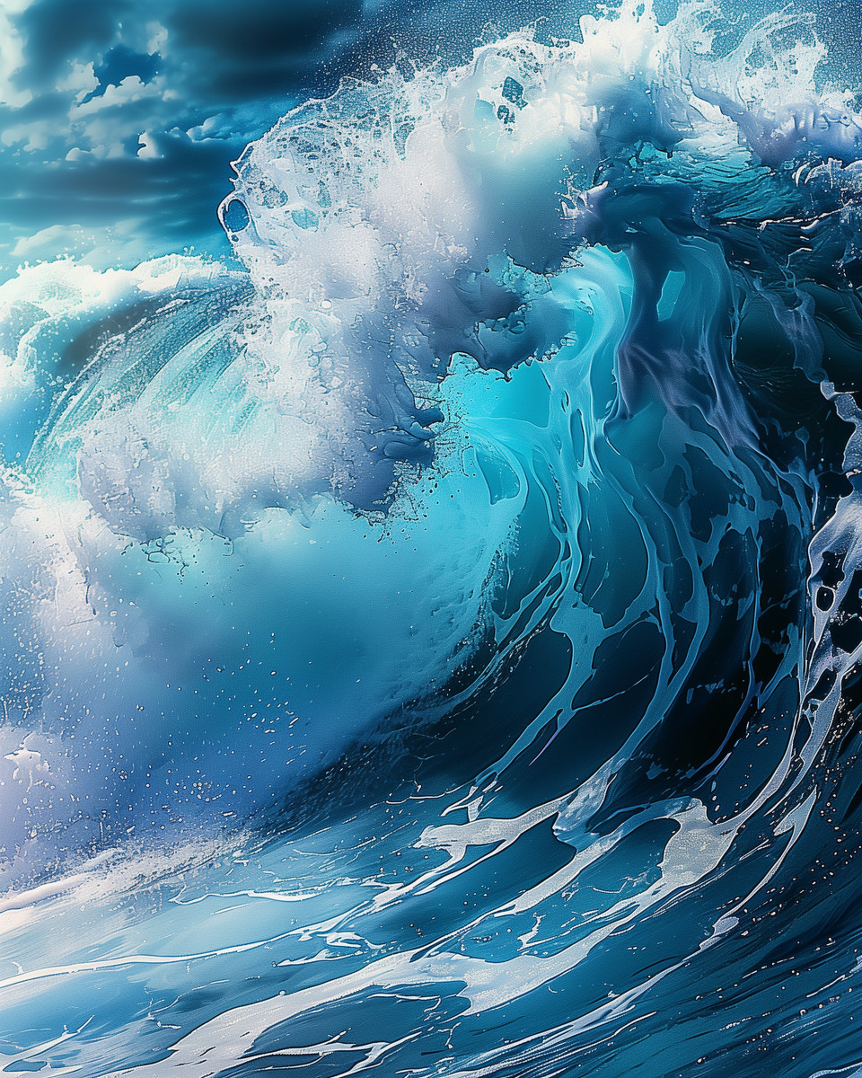 High-resolution clipart illustration of Ocean Wave Power 

, designed for digital podcast broadcasting, multimedia content creation, and live entertainment event promotions.