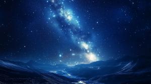 Celestial Night Landscape PowerPoint clipart graphic preview.
