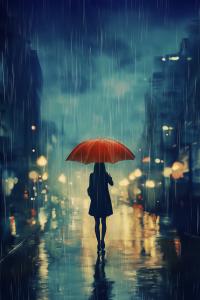 Urban Rainy Solitude PowerPoint clipart graphic preview.
