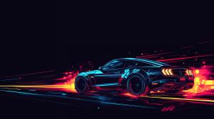 Dynamic Sports Car Design PowerPoint clipart graphic preview.