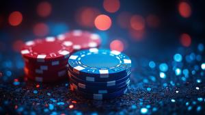 Poker Chips and Lights PowerPoint clipart graphic preview.