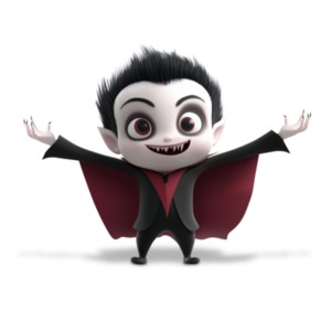 Boy Vampire with Arms Stretched PowerPoint clipart graphic preview.