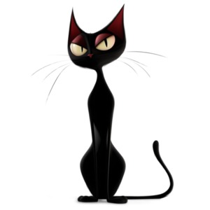 Cat with Evil Stare : Ominous & Mysterious PowerPoint clipart graphic preview.