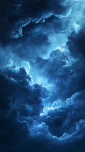 Dramatic Blue Clouds PowerPoint clipart graphic preview.