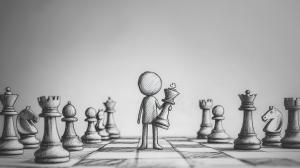 Chess Strategy Illustration PowerPoint clipart graphic preview.