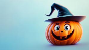 Whimsical Halloween Pumpkin PowerPoint clipart graphic preview.