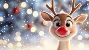 Festive Cartoon Reindeer PowerPoint clipart graphic preview.