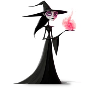 Witch Holding Flame : Mystical Powers Unleashed PowerPoint clipart graphic preview.