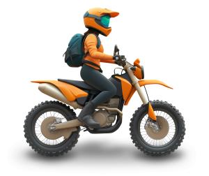 Adventure Bike PowerPoint clipart graphic preview.
