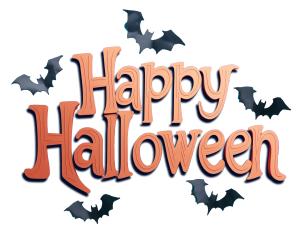 Happy Halloween Topography With Bats PowerPoint clipart graphic preview.